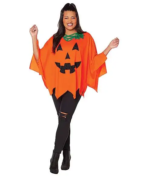 Spirit Halloween Adult Pumpkin Poncho 3 Spirit Halloween Adult Pumpkin Poncho