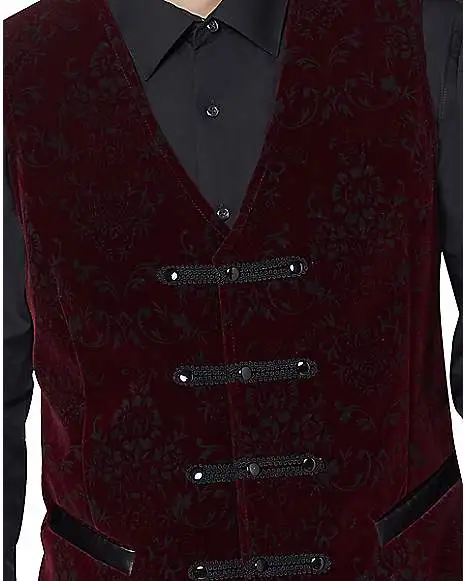 Spirit Halloween Velvet Victorian Vampire Vest 6 Spirit Halloween Velvet Victorian Vampire Vest - Image 4