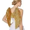 Spirit Halloween Goldtone Feather-Effect Angel Wings