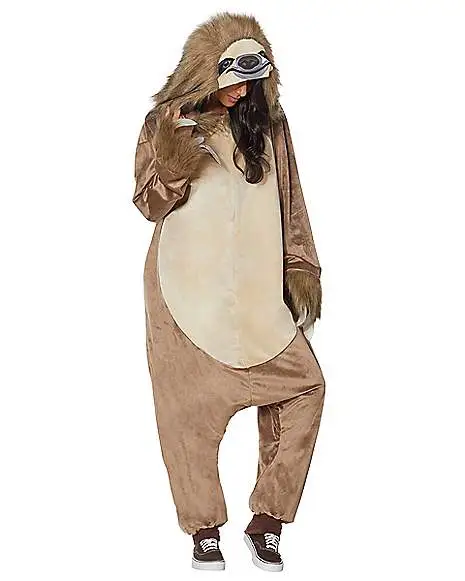 Spirit Halloween Adult Faux Fur Sloth Union Suit 3 Spirit Halloween Adult Faux Fur Sloth Union Suit