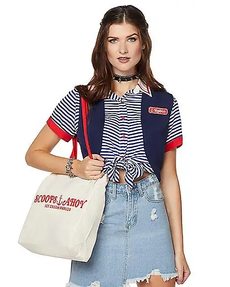Spirit Halloween Scoops Ahoy Shirt And Tote Bag - Stranger Things 3 Spirit Halloween Scoops Ahoy Shirt And Tote Bag - Stranger Things