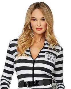 Spirit Halloween Adult Jailbird Catsuit Costume 8 Spirit Halloween Adult Jailbird Catsuit Costume -Spooky Costume Store 01464908 c