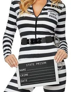 Spirit Halloween Adult Jailbird Catsuit Costume 9 Spirit Halloween Adult Jailbird Catsuit Costume -Spooky Costume Store 01464908 d