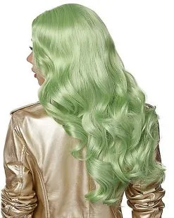 Spirit Halloween Green Pastel Curly Wig -Spooky Costume Store 01467612 b