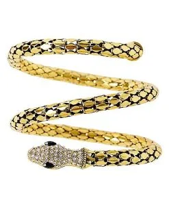 Spirit Halloween Goldtone Roman Snake Cuff -Spooky Costume Store 01468677 c