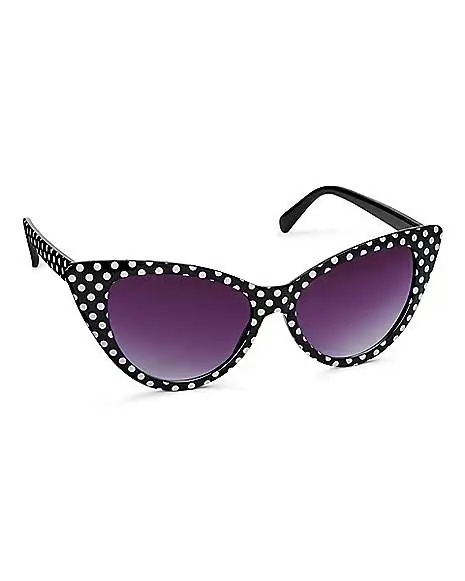 Spirit Halloween Black And White '50s Polka Dot Sunglasses 3 Spirit Halloween Black And White '50s Polka Dot Sunglasses
