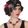 Spirit Halloween '20s Beaded Feather Headband -Spooky Costume Store 01468891 a