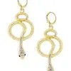 Spirit Halloween Goldtone Snake Earrings 2 Spirit Halloween Goldtone Snake Earrings -Spooky Costume Store 01468925 a