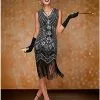 Spirit Halloween Adult Black Beaded Flapper Dress 2 Spirit Halloween Adult Black Beaded Flapper Dress -Spooky Costume Store 01470350 a