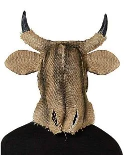 Spirit Halloween Moving Mouth Bull Scarecrow Full Mask -Spooky Costume Store 01471218 c