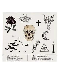 Spirit Halloween Gothic Temporary Tattoos -Spooky Costume Store 01473990 b