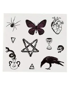 Spirit Halloween Gothic Temporary Tattoos -Spooky Costume Store 01473990 c