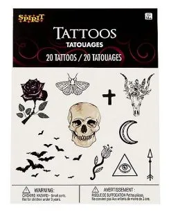 Spirit Halloween Gothic Temporary Tattoos -Spooky Costume Store 01473990 d