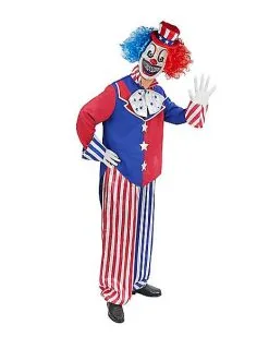 Spirit Halloween Adult Patriotic Clown Costume -Spooky Costume Store 01474337 c