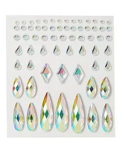 Spirit Halloween Clear Press On Gem Stones 65 Piece Set