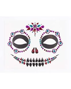 Spirit Halloween Sugar Skull Face Decal -Spooky Costume Store 01474741 c