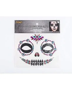 Spirit Halloween Sugar Skull Face Decal -Spooky Costume Store 01474741 d