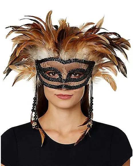 Spirit Halloween Witch Doctor Feather Eye Mask 3 Spirit Halloween Witch Doctor Feather Eye Mask
