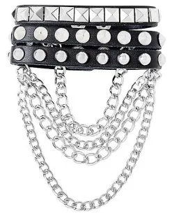 Spirit Halloween Studded Chain Punk Rock Bracelet