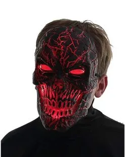 Spirit Halloween Light-Up LED Horror Scorched Skull Half Mask 8 Spirit Halloween Light-Up LED Horror Scorched Skull Half Mask -Spooky Costume Store 01486737 c