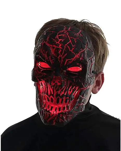 Spirit Halloween Light-Up LED Horror Scorched Skull Half Mask 5 Spirit Halloween Light-Up LED Horror Scorched Skull Half Mask - Image 3
