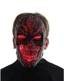 Spirit Halloween Light-Up LED Horror Scorched Skull Half Mask 9 Spirit Halloween Light-Up LED Horror Scorched Skull Half Mask -Spooky Costume Store 01486737 d