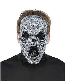 Spirit Halloween Light-Up EL Wire Wailing Spirit Half Mask -Spooky Costume Store 01488154 b