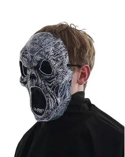 Spirit Halloween Light-Up EL Wire Wailing Spirit Half Mask -Spooky Costume Store 01488154 c