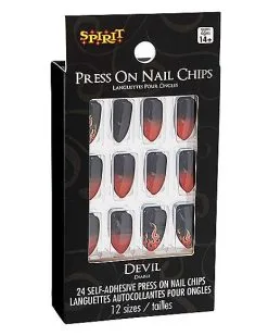 Spirit Halloween Devil Flame Press On Nails -Spooky Costume Store 01489624 c
