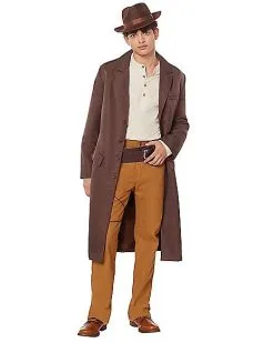 Spirit Halloween Adult Brown Trench Coat -Spooky Costume Store 01492560 c