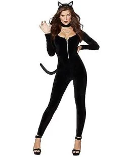 Spirit Halloween Adult Fierce Feline Catsuit Costume