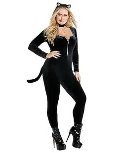 Spirit Halloween Adult Fierce Feline Catsuit Costume -Spooky Costume Store 01493873 c