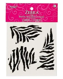 Spirit Halloween Zebra Temporary Tattoos -Spooky Costume Store 01498906 d