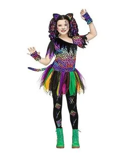 Spirit Halloween Kids Wild Rainbow Cat Costume