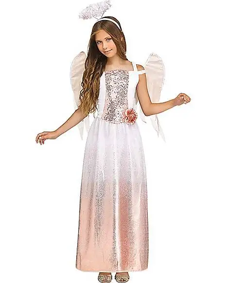 Spirit Halloween Kids Rose Gold Angel Costume 3 Spirit Halloween Kids Rose Gold Angel Costume