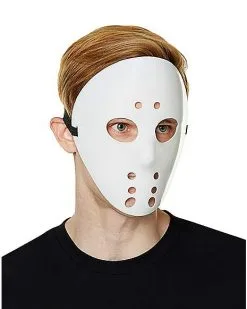 Spirit Halloween Glow In The Dark Hockey Half Mask -Spooky Costume Store 01501089 b