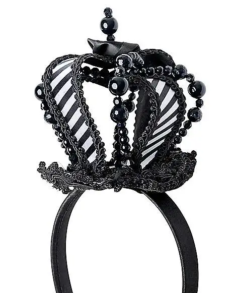 Spirit Halloween Black And White Mini Queen Crown Headband 5 Spirit Halloween Black And White Mini Queen Crown Headband - Image 3