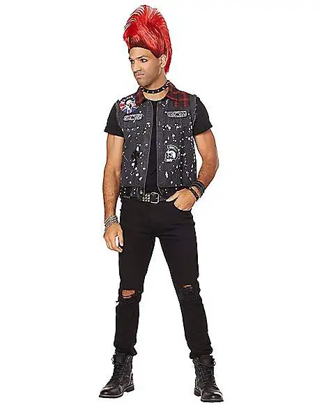 Spirit Halloween Adult Denim Punk Vest 3 Spirit Halloween Adult Denim Punk Vest