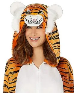 Spirit Halloween Adult Tiger Union Suit -Spooky Costume Store 01508506 c