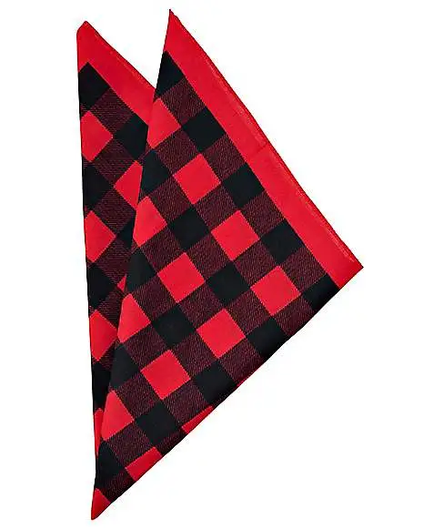 Spirit Halloween Red And Black Buffalo Plaid Bandana 4 Spirit Halloween Red And Black Buffalo Plaid Bandana - Image 2