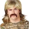 Spirit Halloween Blond Mullet Wig With Mustache -Spooky Costume Store 01509983 a