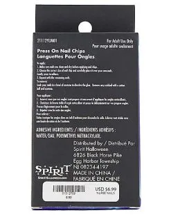 Spirit Halloween Nurse Press-On Nails -Spooky Costume Store 01512789 c