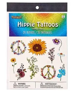 Spirit Halloween Hippie Temporary Tattoos -Spooky Costume Store 01514884 d