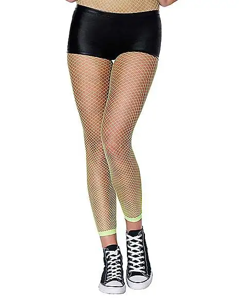 Spirit Halloween Neon Green Fishnet Footless Tights 3 Spirit Halloween Neon Green Fishnet Footless Tights