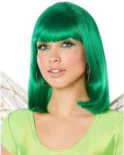 Spirit Halloween Green Pageboy Wig