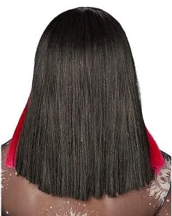 Spirit Halloween Pink And Black Money Piece Wig -Spooky Costume Store 01519743 b
