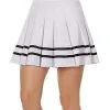 Spirit Halloween White Striped Pleated Cheerleader Skirt -Spooky Costume Store 01522218 a