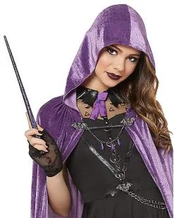 Spirit Halloween Kids Coven Academy Hooded Cloak - Deluxe -Spooky Costume Store 01523315 c