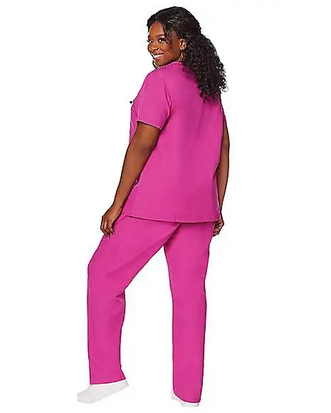 Spirit Halloween Adult Magenta Medical Scrubs Costume 5 Spirit Halloween Adult Magenta Medical Scrubs Costume - Image 3