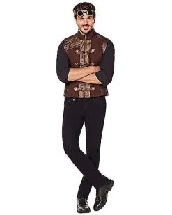 Spirit Halloween Brown Steampunk Vest -Spooky Costume Store 01526474 c